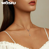 925 Silver Love Cross Pendant Necklace for Women