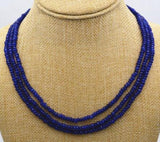 3 Rows Dark Sapphire Beads Necklace