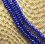 3 Rows Dark Sapphire Beads Necklace