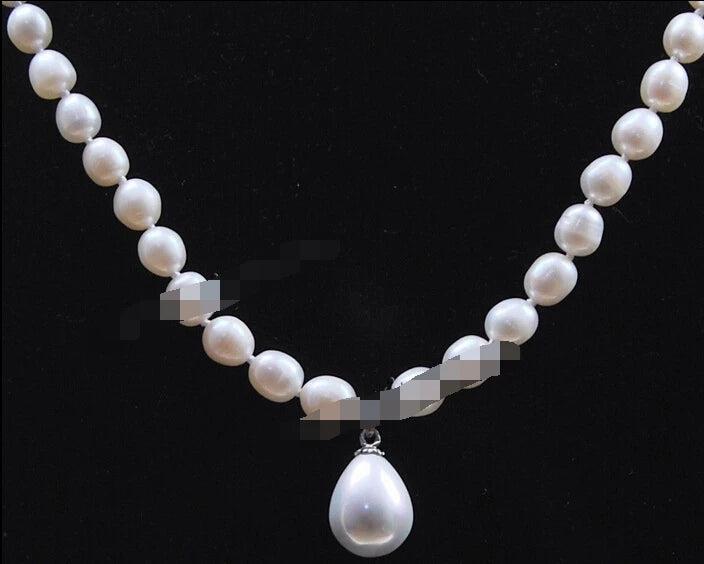 Freshwater Pearl Pendant Necklace (12x16MM)