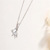 925 Silver Bear Pendant Necklace for Women