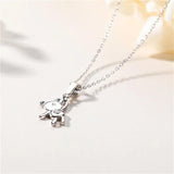 925 Silver Bear Pendant Necklace for Women