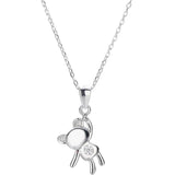 925 Silver Bear Pendant Necklace for Women