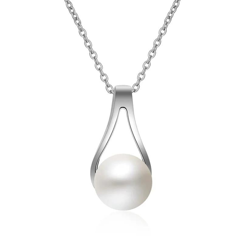 Freshwater Pearl Pendant Necklace, 925 Sterling Silver, Gift Box