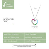 Wostu 925 Silver Rainbow Zircon Necklace for Women