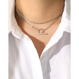 S925 Sterling Silver Necklace Personality OT Buckle Chain