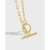 S925 Sterling Silver Necklace Personality OT Buckle Chain