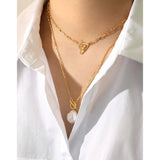 S925 Sterling Silver Necklace Personality OT Buckle Chain