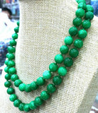 8mm 10mm 12mm Green Jadeite Round Gemstone Beads Necklace 32''