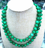 8mm 10mm 12mm Green Jadeite Round Gemstone Beads Necklace 32''