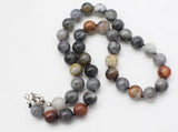Hawk's Eye 10mm Necklace 17in Beads Nature