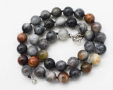 Hawk's Eye 10mm Necklace 17in Beads Nature