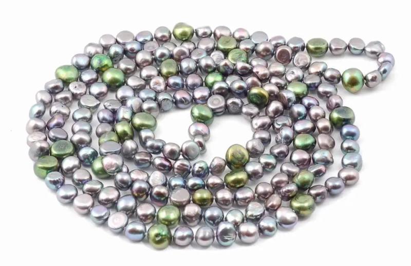 Green Baroque Freshwater Pearl 50-Inch Nature Beads