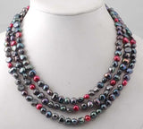 Freshwater Pearl Necklace Red Baroque 8-9mm Beads