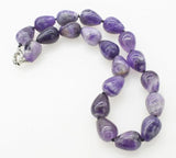 Amethyst Drop Necklace 17 inch Nature Wedding Beads