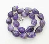Amethyst Drop Necklace 17 inch Nature Wedding Beads
