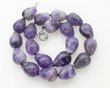 Amethyst Drop Necklace 17 inch Nature Wedding Beads