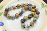 14mm Ocean Agate Round Yellow Necklace 18-Inch Beads Nature