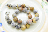 14mm Ocean Agate Round Yellow Necklace 18-Inch Beads Nature