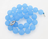 Agate Blurry Round 12/14mm Necklace 17 Inch