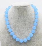 Agate Blurry Round 12/14mm Necklace 17 Inch