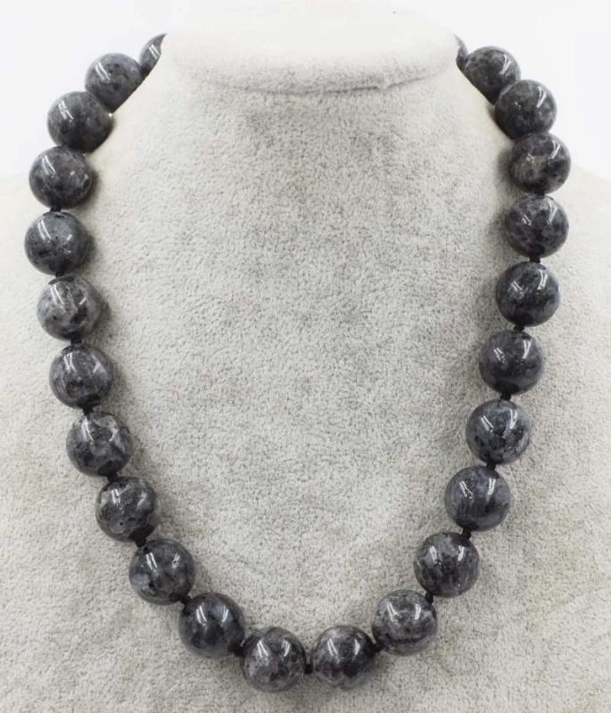 Labradorite Round Bead 14mm 16mm Necklace 18 Inch Nature Woman