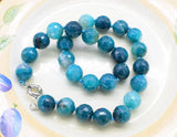 14mm Agate Round Faceted Necklace 18inch Beads Nature