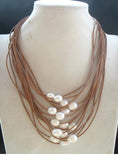 Freshwater Pearl Egg Leather Necklace 18-22inch