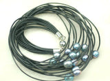 Freshwater Pearl Egg Leather Necklace 18-22inch