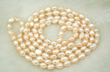 Baroque Freshwater Pearl Necklace 42 inch Pink Purple Beads 7-9mm