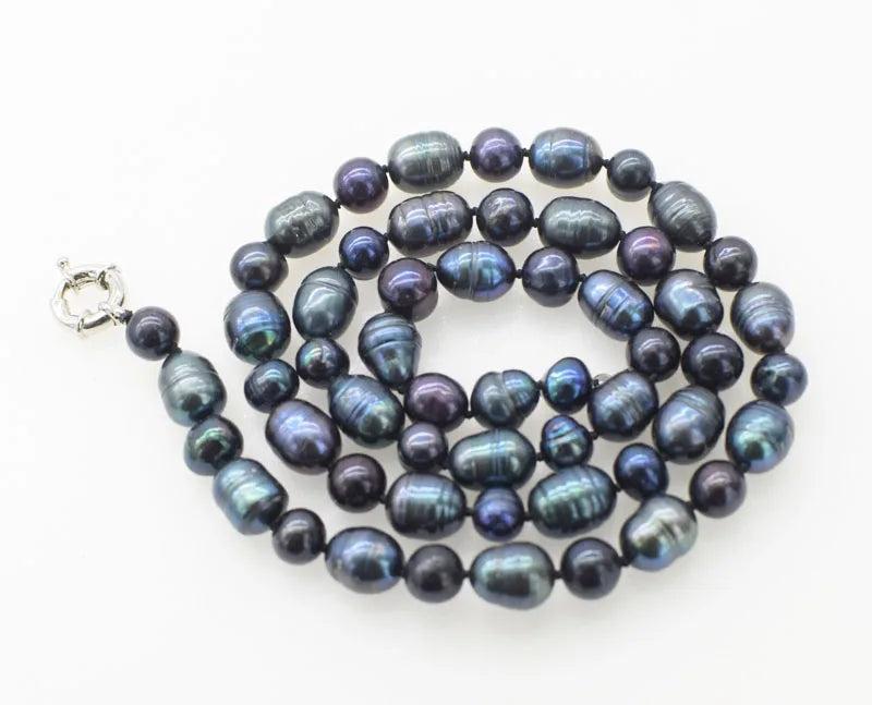 Freshwater Pearl Egg Round 9-13mm Necklace 20 Inch Beads Nature Woman