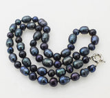 Freshwater Pearl Egg Round 9-13mm Necklace 20 Inch Beads Nature Woman