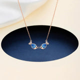 925 Silver Kissing Fish Crystal Choker Necklace for Women