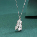 925 Sterling Silver Peanut Pearl Pendant Necklace Zircon Jewelry for Women