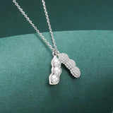 925 Sterling Silver Peanut Pearl Pendant Necklace Zircon Jewelry for Women