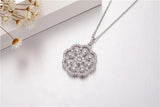 Flower Necklace Pendant 925 Silver High SONA Diamond Women Birthday Gift