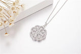Flower Necklace Pendant 925 Silver High SONA Diamond Women Birthday Gift