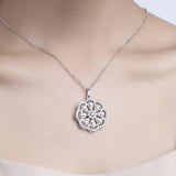 Flower Necklace Pendant 925 Silver High SONA Diamond Women Birthday Gift