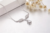 925 Silver Angel Wings 2ct SONA DIAMOND Necklace Water Drop Pendant