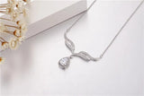 925 Silver Angel Wings 2ct SONA DIAMOND Necklace Water Drop Pendant