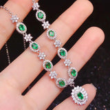 925 Silver Natural Gemstone Necklace for Women Wedding