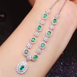 925 Silver Natural Gemstone Necklace for Women Wedding