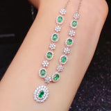 925 Silver Natural Gemstone Necklace for Women Wedding