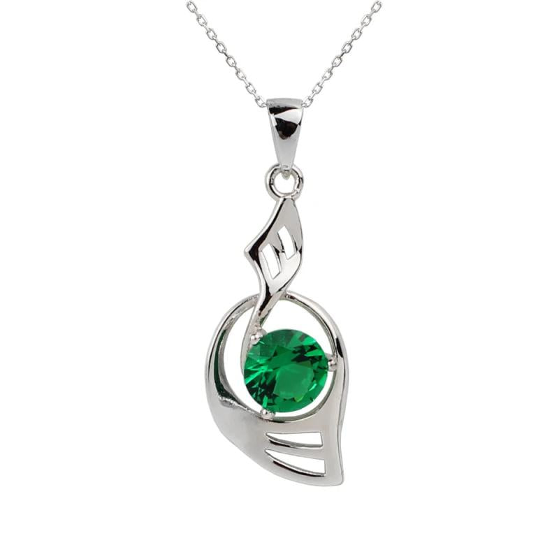 925 Silver Pendant Necklace with CZ 18-inch Chain