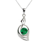 925 Silver Pendant Necklace with CZ 18-inch Chain