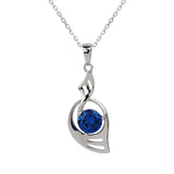 925 Silver Pendant Necklace with CZ 18-inch Chain