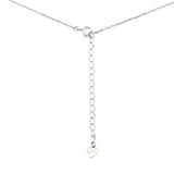 925 Silver Pendant Necklace Women Sakura Flower Pink CZ 40+5cm Chain
