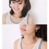 Women's Silver Necklace and Stud Earring Set
