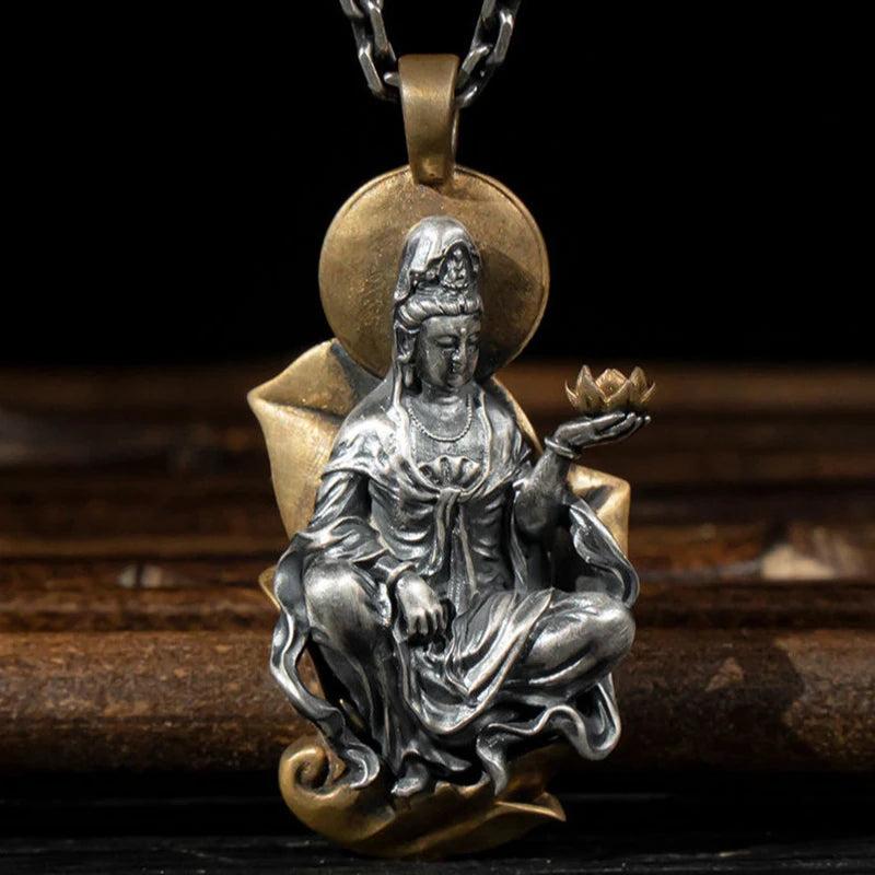Maitreya Buddha Necklace Bodhisattva Pendant Tag Chain Safe Jewelry