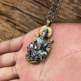 Maitreya Buddha Necklace Bodhisattva Pendant Tag Chain Safe Jewelry